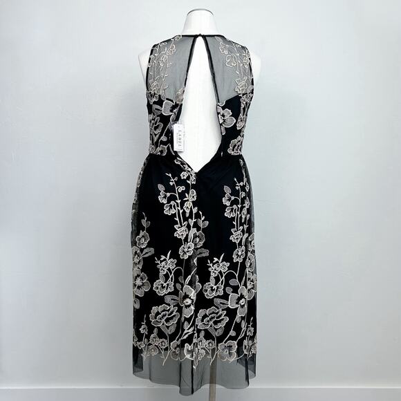 Label by 5 Twelve Illusion Sweetheart Neckline Floral Embroidered Dress NWT - Picture 6 of 8
